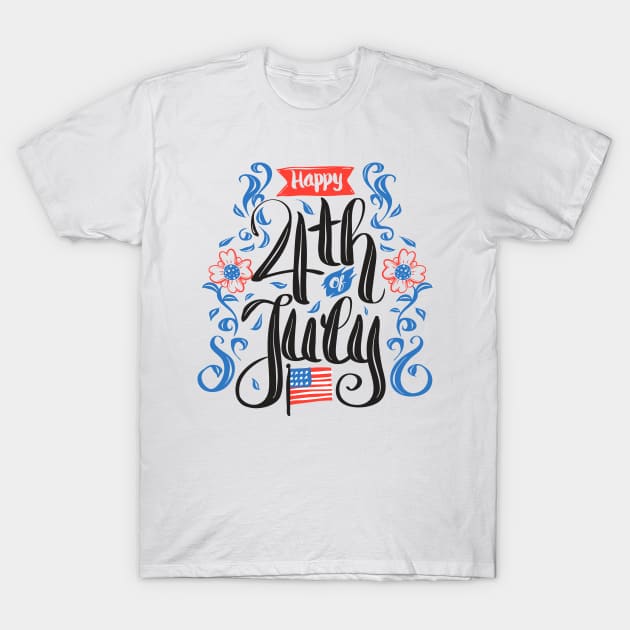 4Th Of July Independence Day T-Shirt by Trapezoid